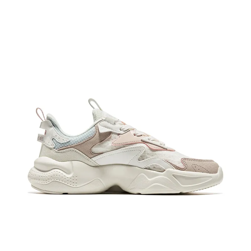 Erke Song 2.0 Sports Casual Shoes Women's Microcrystalline White Pink Brush Gray-1