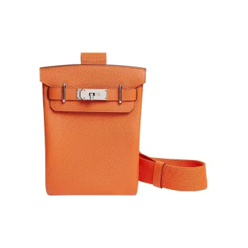 HERMES Hac A Dos Togo Calfskin Shoulder Bag Crossbody Bag Small Size Men's 93 Orange Orange