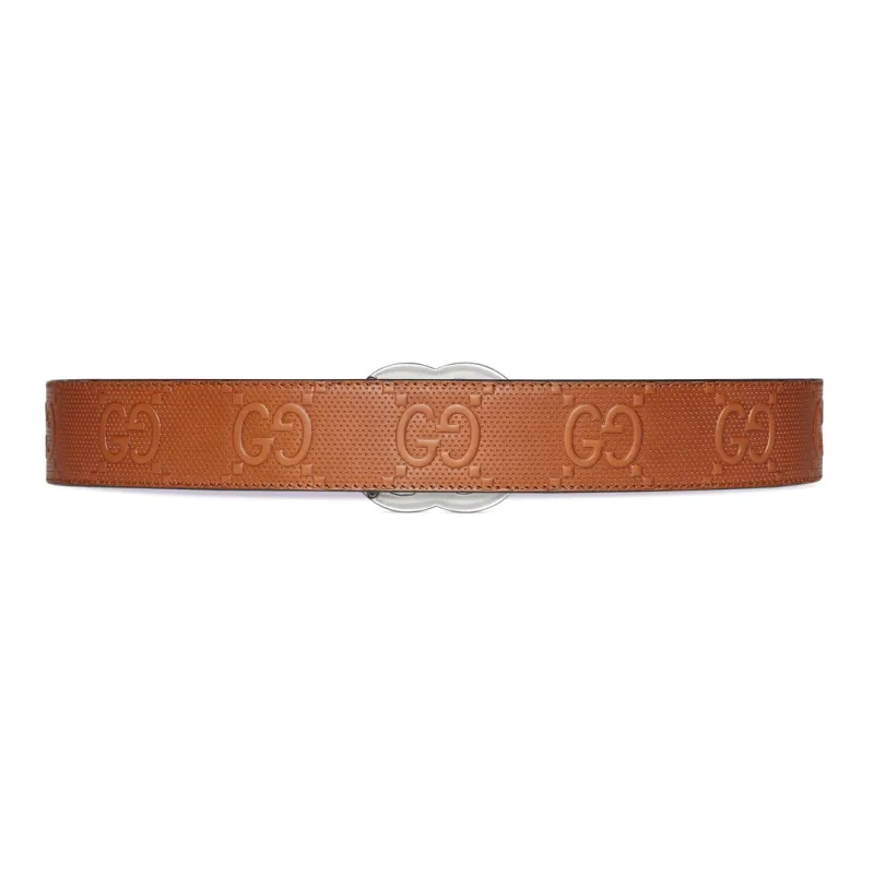 GUCCI Fashion Trend Versatile Casual Classic Smooth Buckle Men's Width 4cm-1