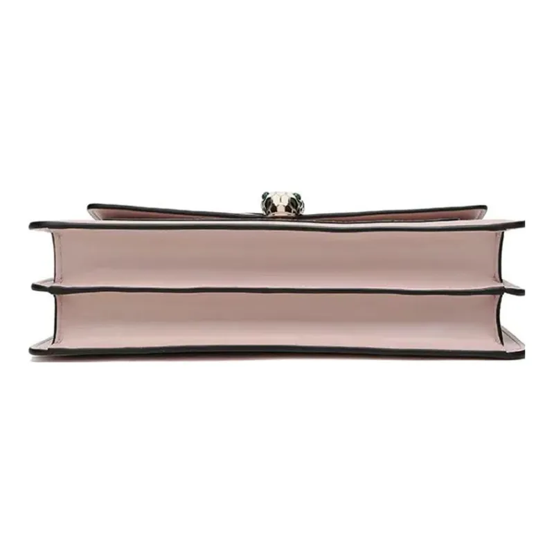 BVLGARI Serpenti Forever Calfskin Snake Head Bag Handbag Shoulder Bag Women's Pink-4