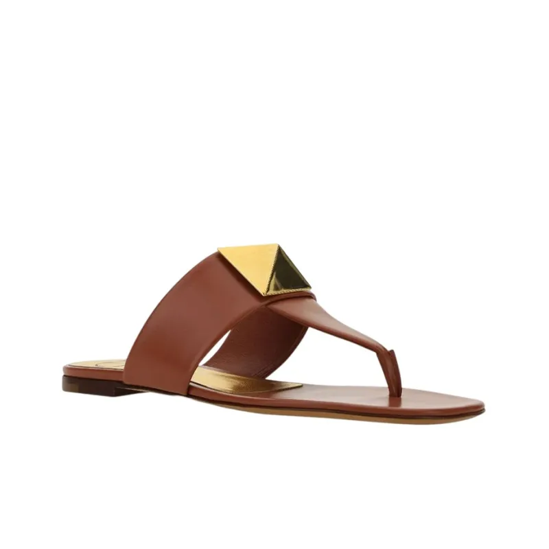 Valentino GARAVANI Abrasion Resistant Flip Flops Women's Brown-2