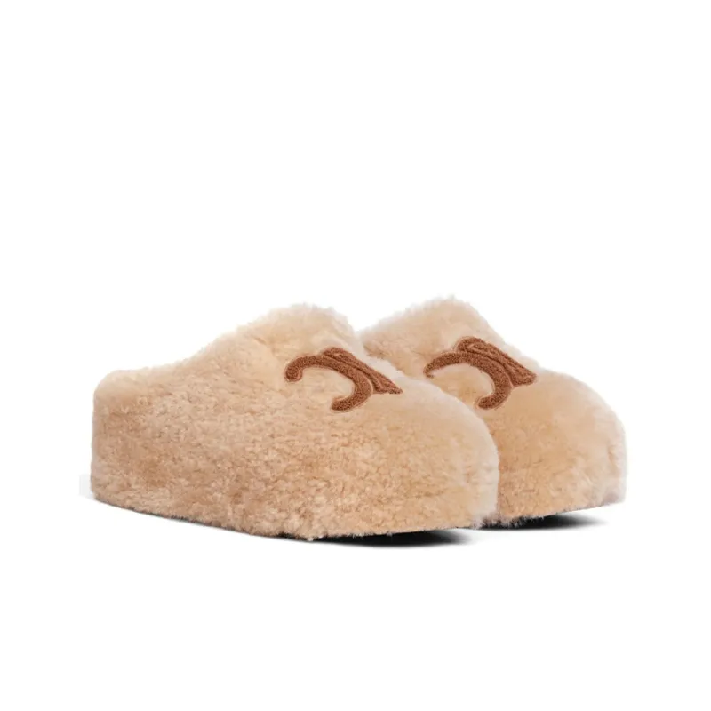 CELINE Wrap toe Slippers Women's Beige-2