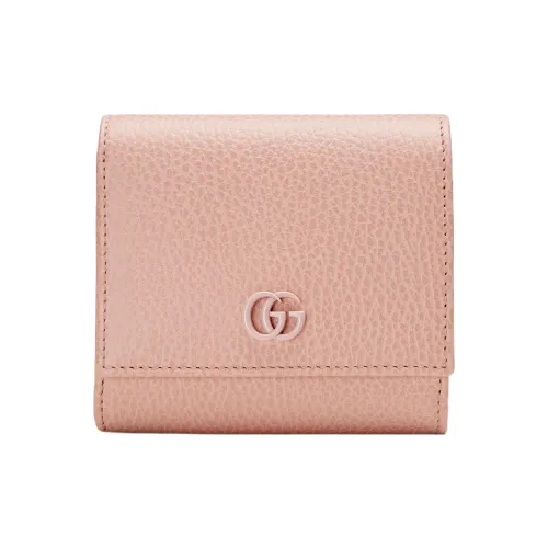 GUCCI Leather Wallet Medium Size Women's Light Pink