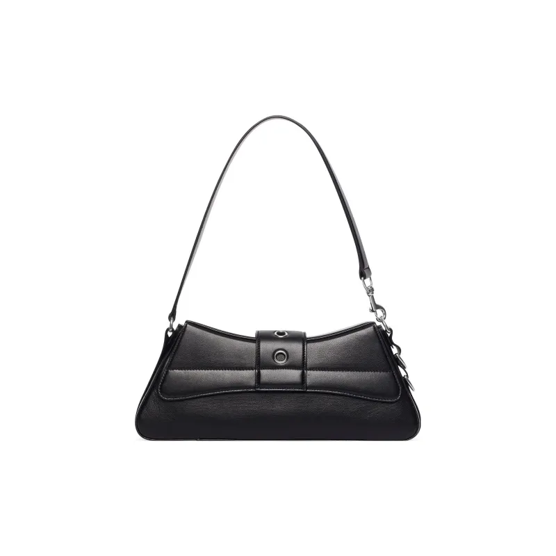 Balenciaga LINDSAY Cow Leather Shoulder Bag Women's Black-2