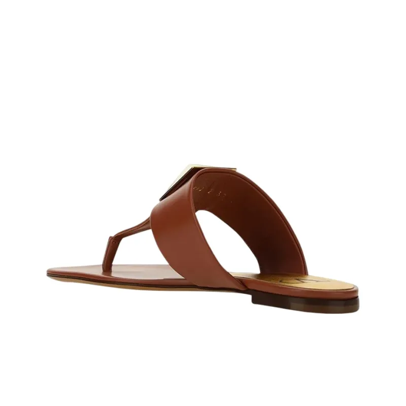 Valentino GARAVANI Abrasion Resistant Flip Flops Women's Brown-3