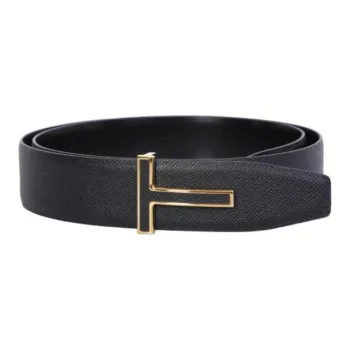 TOM FORD T buckle Leather Belt