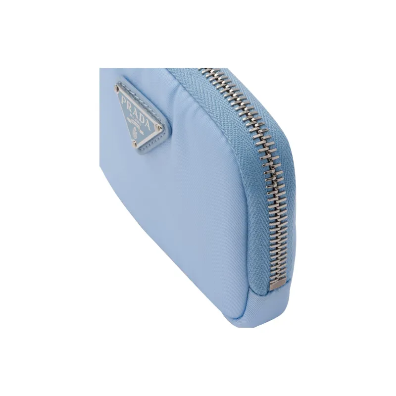 PRADA Recycled Nylon Wallet Small Size Women's Light Blue-4