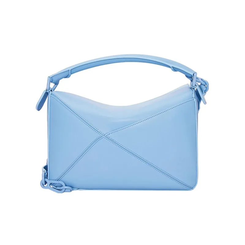 LOEWE Puzzle Bag In Satin Calfskin Olympic Blue-3
