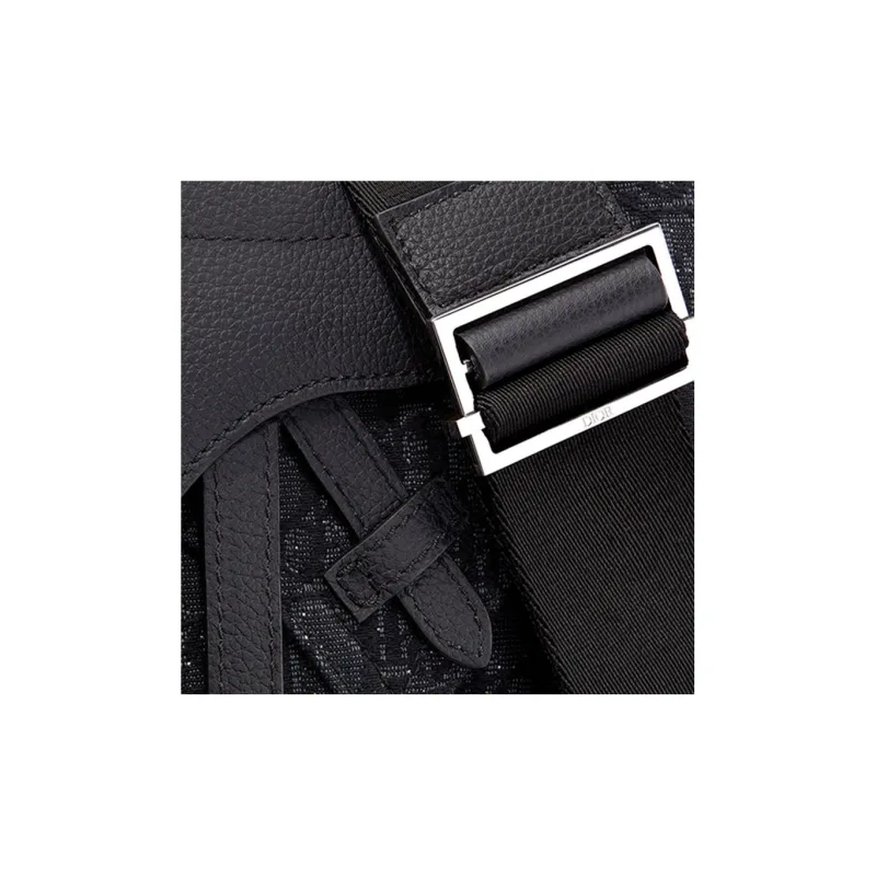 DIOR Saddle Cow Leather Saddle Bag, Fanny Pack, Crossbody Bag, Sling Bag Men's Black-3