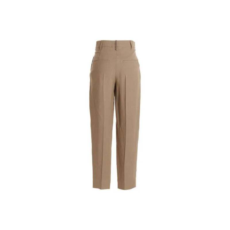 Brunello Cucinelli Casual Pants Women's Beige-1