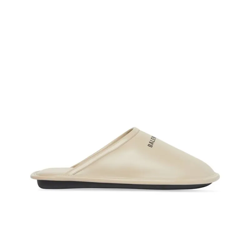 Balenciaga Calf Leather Home Slippers 'Beige'-1