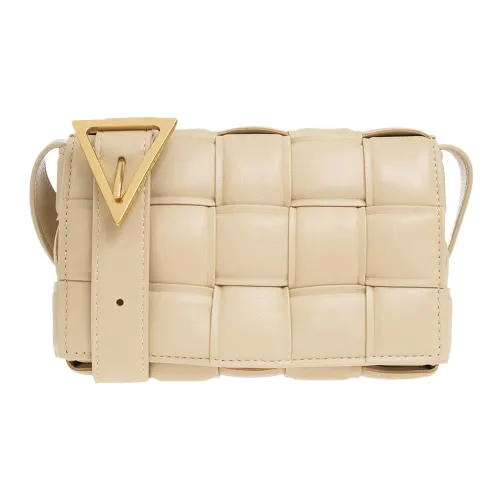 Bottega Veneta Cassette Shoulder Bag Mini Padded Intrecciato Beige