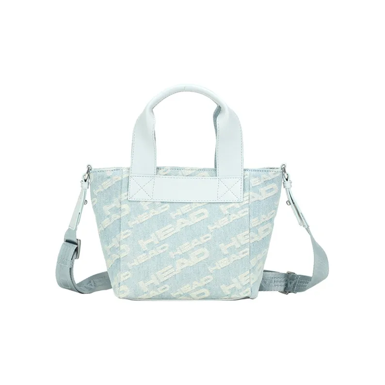 HEAD Tote Bag Shopping Bag Shoulder Bag Crossbody Bag Small Size Unisex Light Blue/Beige-1