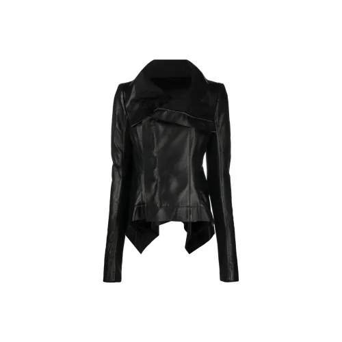 RICK OWENS Leather Jackets Women's Black