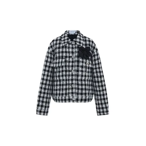 URBAN REVIVO Jackets Women's Black Gray Check