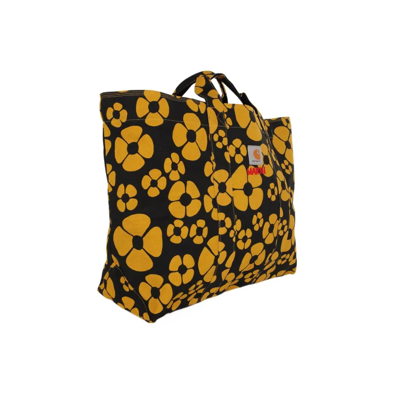 MARNI Carhartt Collaboration Cotton Tote Bag, Shopping Bag, Handbag Men's Orange & Black-1