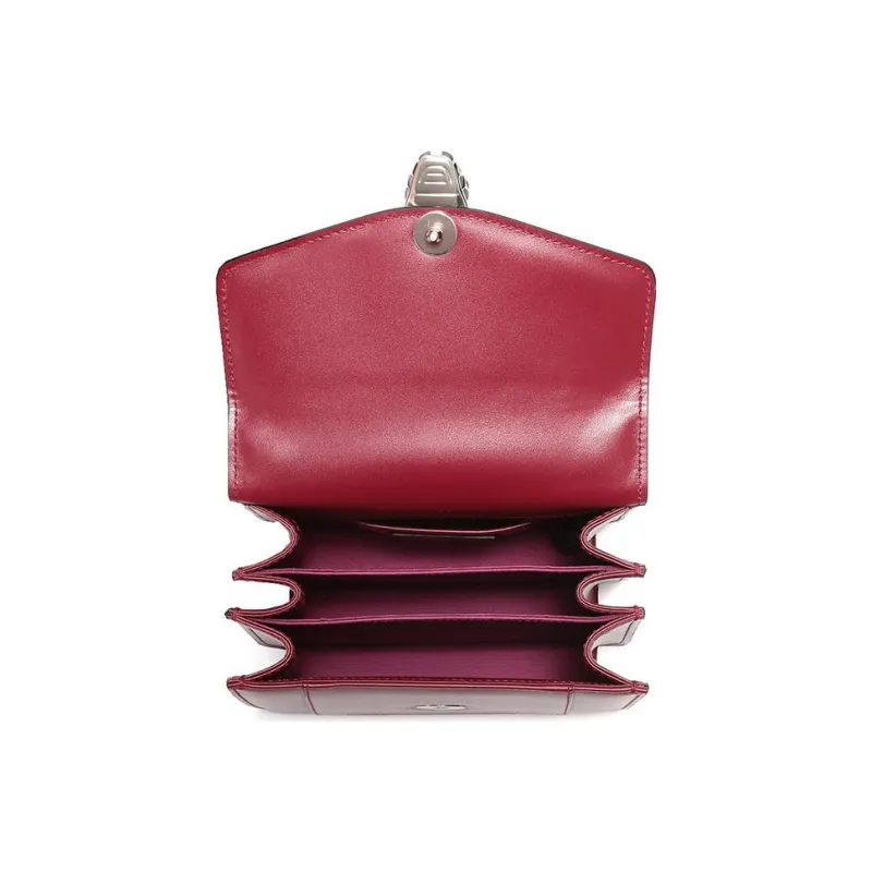 BVLGARI Serpenti Forever Calfskin One Shoulder Handbag Trumpets Women's Red-3