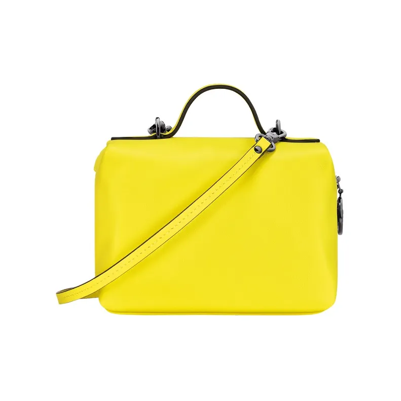 LONGCHAMP Cow Leather Handbag, Shoulder Bag, Crossbody Bag Mini Women's Lemon Yellow-2