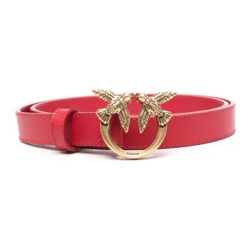 PINKO Love Birds Thin Leather Belt