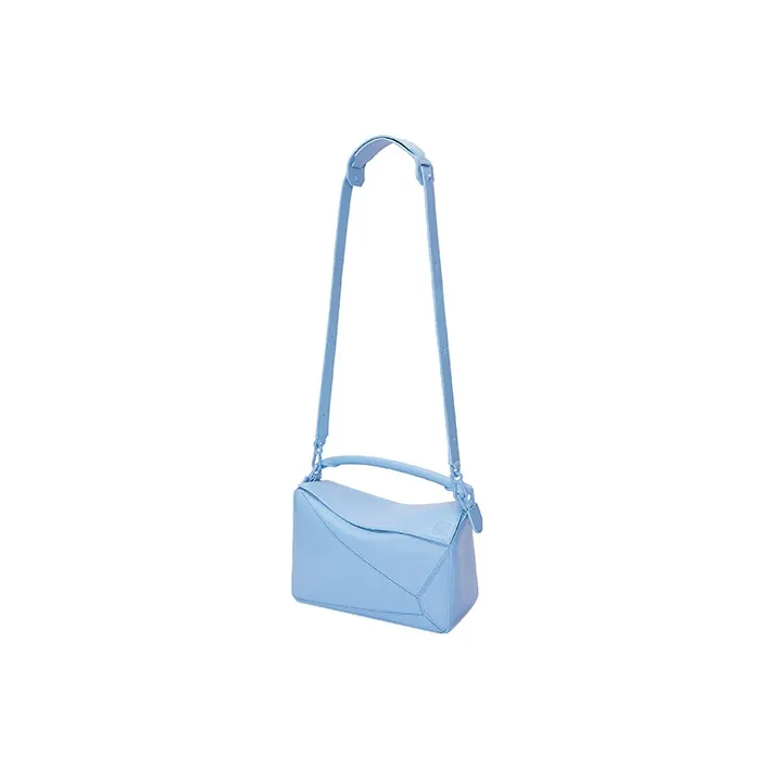 LOEWE Puzzle Bag In Satin Calfskin Olympic Blue-4