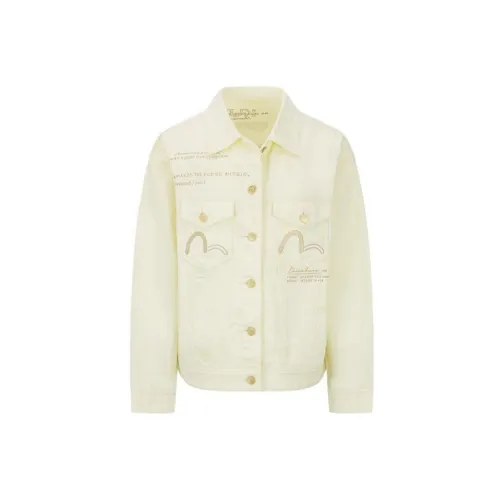 EVISU Denim Jackets Women's Light Yellow