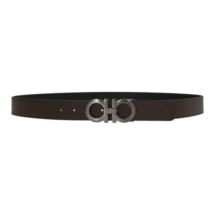 FERRAGAMO Casual Fashion Smooth Buckle Men's Width  3.5cm-1