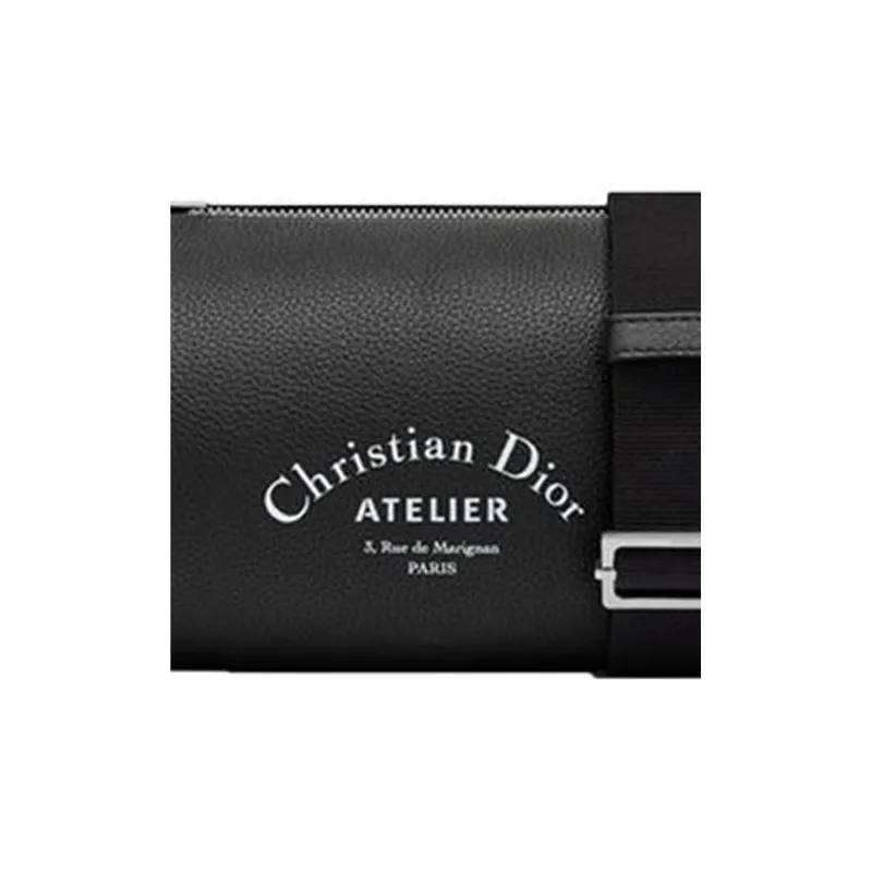 DIOR Grained Cow Leather Cylinder Bag Shoulder Bag Crossbody Bag Regular Men's Black-4