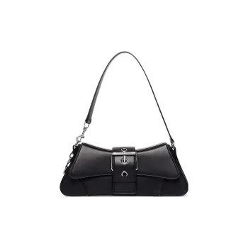 Balenciaga LINDSAY Cow Leather Shoulder Bag Women's Black