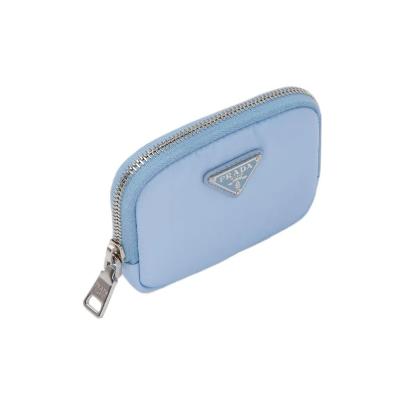 PRADA Recycled Nylon Wallet Small Size Women's Light Blue-1