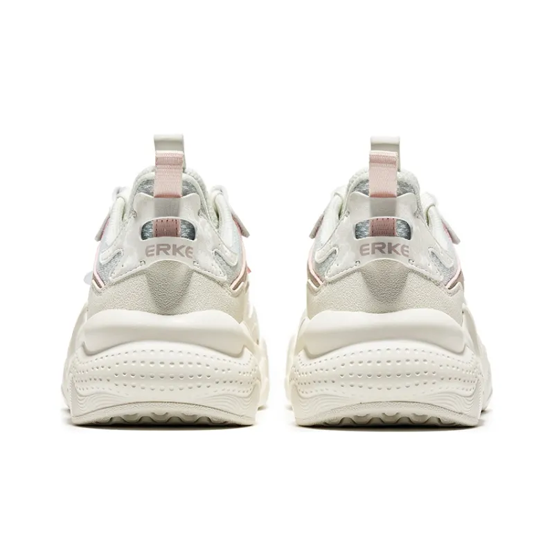 Erke Song 2.0 Sports Casual Shoes Women's Microcrystalline White Pink Brush Gray-3