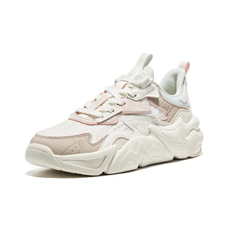 Erke Song 2.0 Sports Casual Shoes Women's Microcrystalline White Pink Brush Gray-2