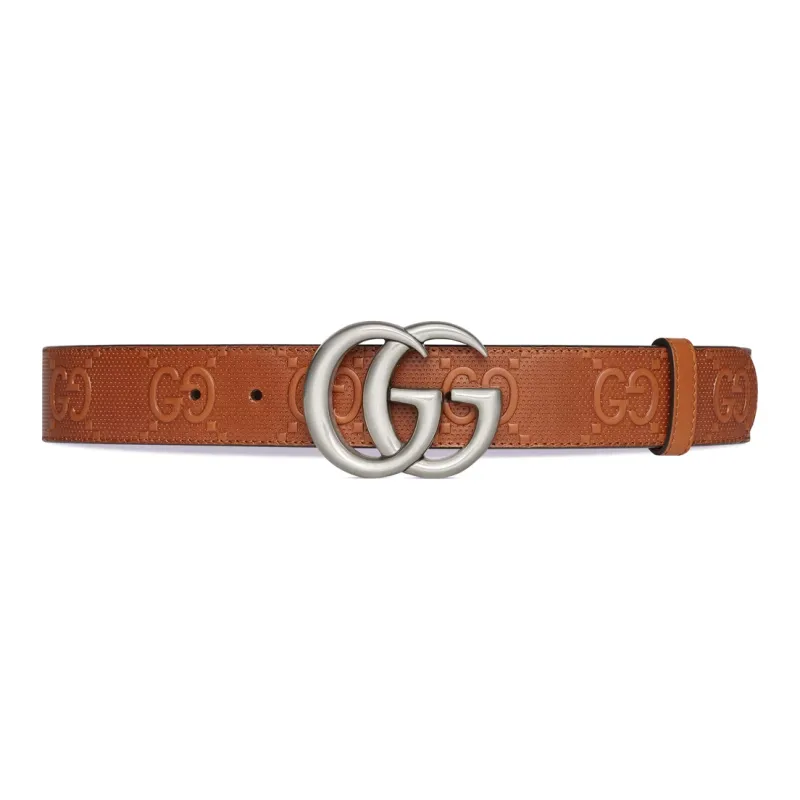 GUCCI Fashion Trend Versatile Casual Classic Smooth Buckle Men's Width 4cm-0