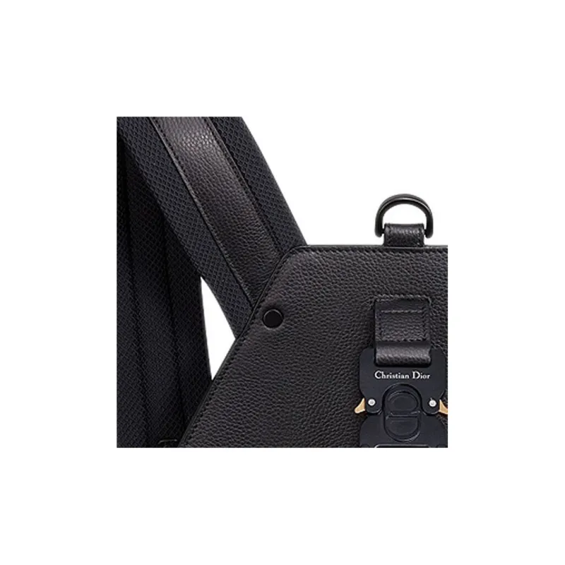 DIOR Saddle Cow Leather Backpack Unisex Black-3