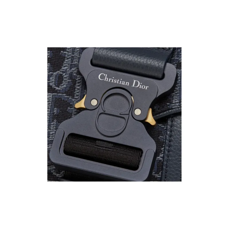 DIOR Saddle Cow Leather With Nylon Sling Bag Men's Blue-3