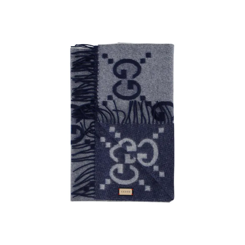 GUCCI Gg Jacquard Fringed Scarf-1