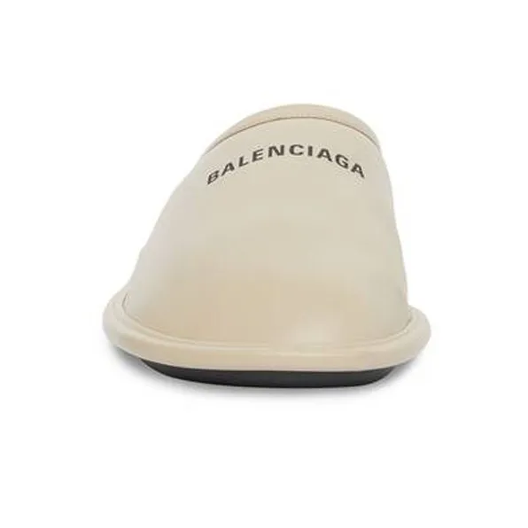 Balenciaga Calf Leather Home Slippers 'Beige'-3