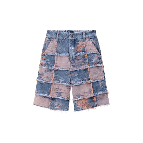 Y9C Denim Shorts Unisex Bright Gray Blue