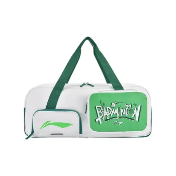 LiNing PU Leather Badminton Racket Bag One Shoulder Handbag Regular Unisex White Green