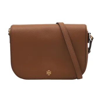 TORY BURCH Emerson Textured Leather Crossbody Bag Shoulder Bag Women's Brown