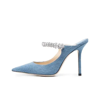 Jimmy Choo Bing 100mm Denim Mules