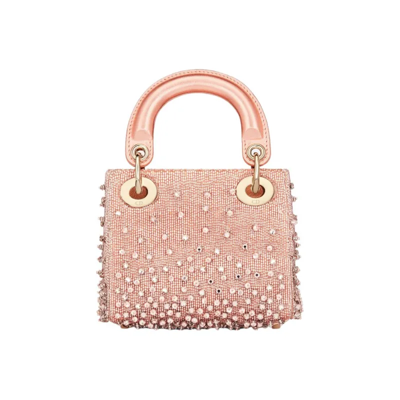 DIOR Lady Dior Beaded Embroidery Daisie Bag Shoulder Bag Crossbody Bag Handbag Extra Mini Women's Rouge Pink-1