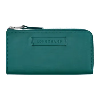 LONGCHAMP 3D Calfskin Wallet Women's Green