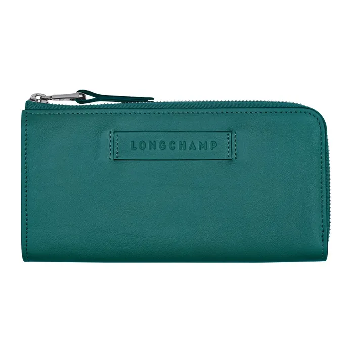 LONGCHAMP 3D Calfskin Wallet Women's Green-0