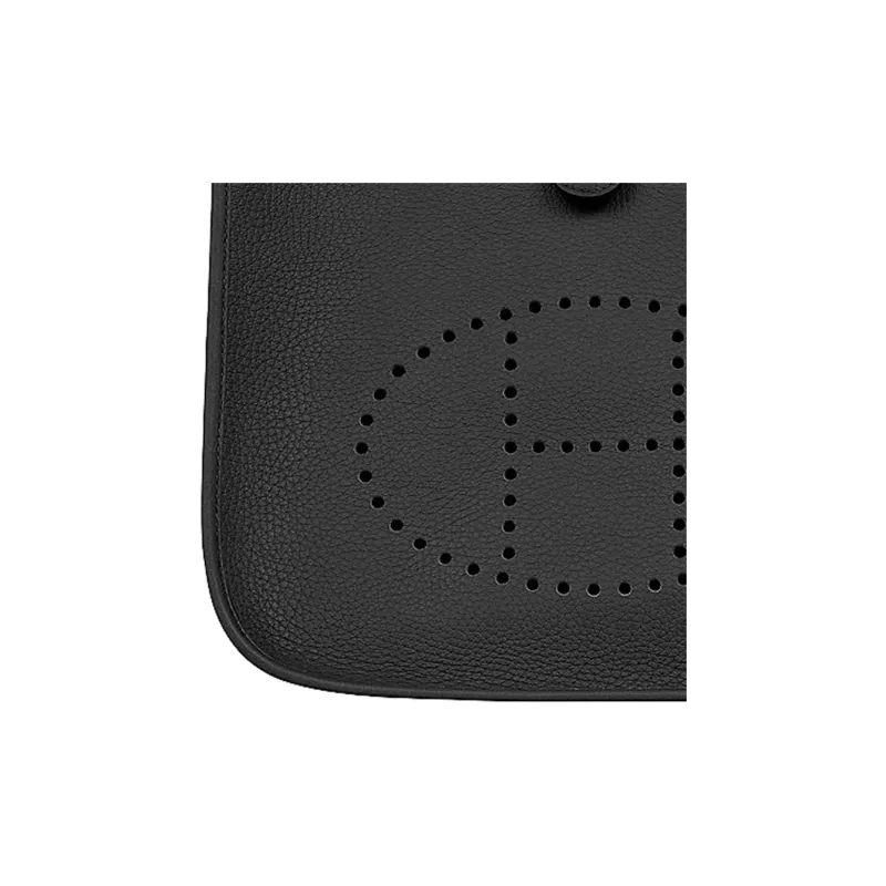 HERMES Evelyne TC Leather Shoulder Bag, Crossbody Bag Unisex Noir Black-4