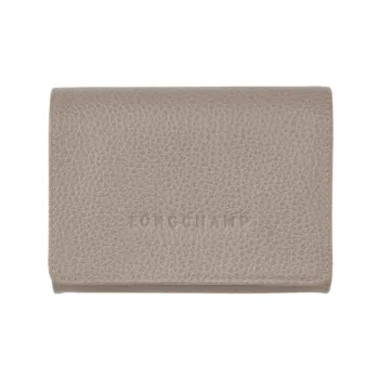 LONGCHAMP Le Foulonné Cow Leather Coin Purse Women's Gray