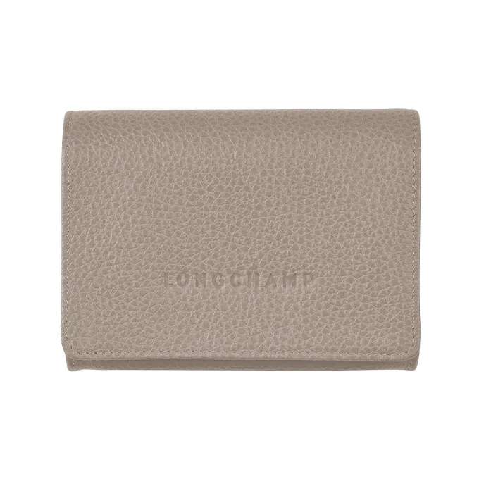 LONGCHAMP Le Foulonné Cow Leather Coin Purse Women's Gray-0