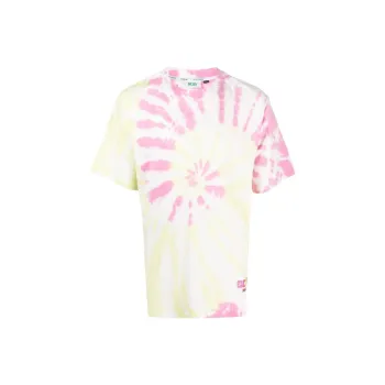 GCDS Logo Printed Tie Dye Crewneck T Shirt