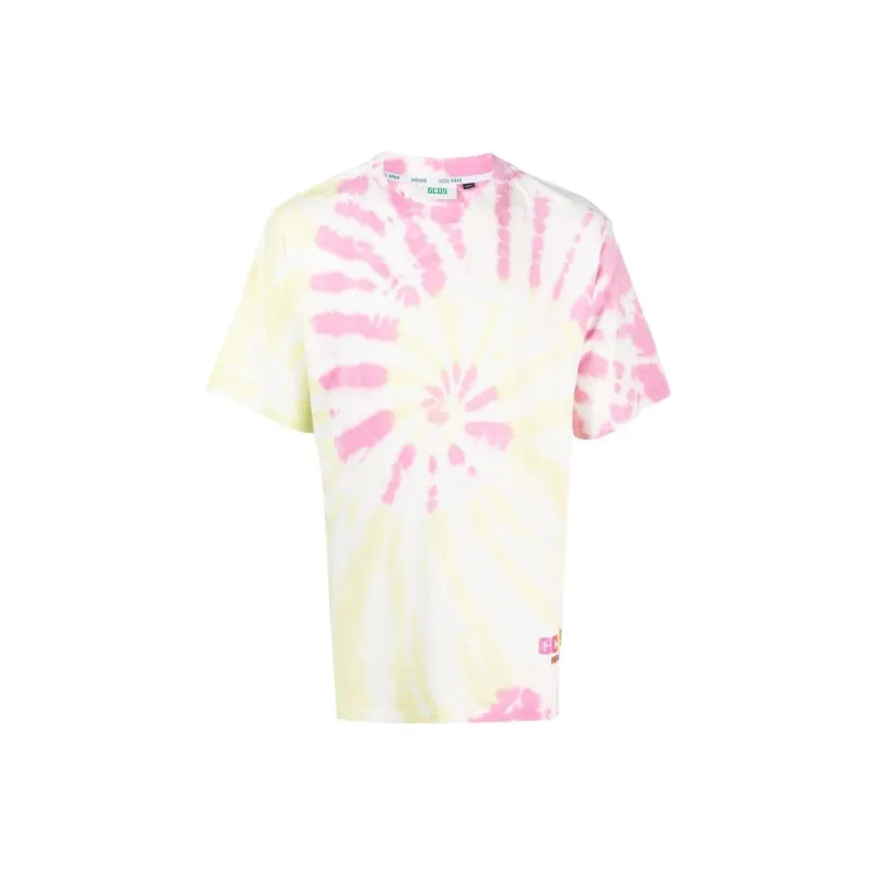 GCDS Logo Printed Tie Dye Crewneck T Shirt-0