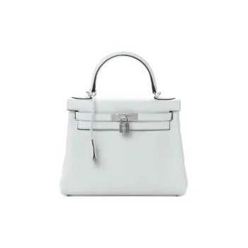 HERMES Kelly Taurillon Clemence Leather Kelly Bag Handbags Regular Women's 08 Pale Blue Holy Grail Blue