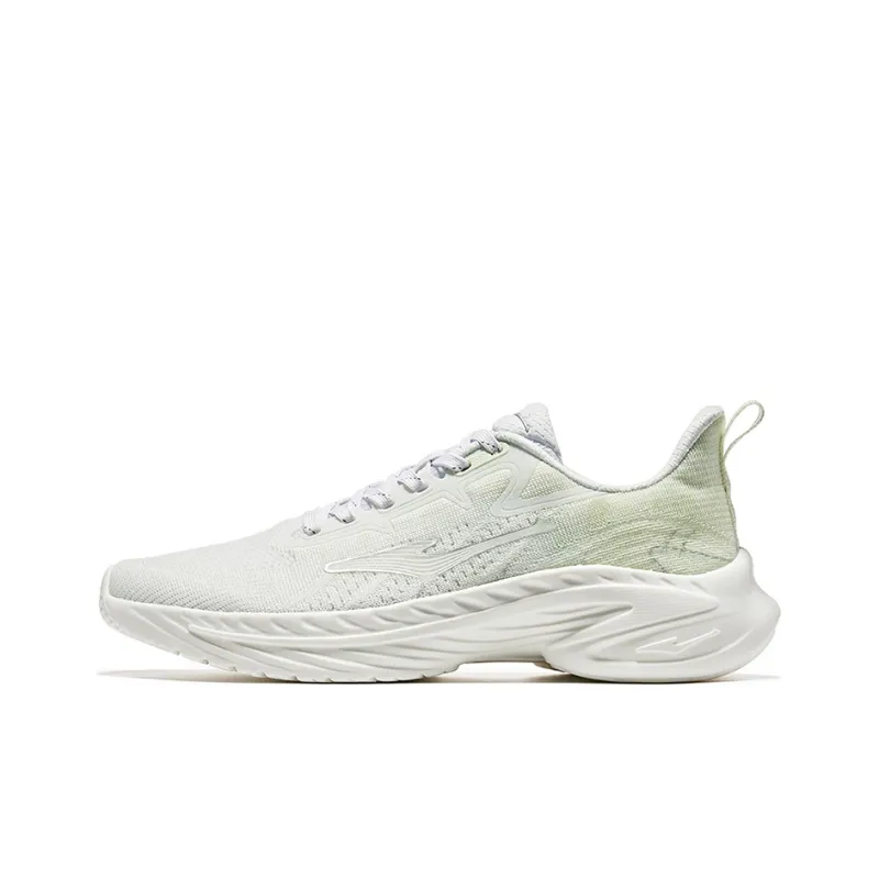 Erke Cushioning Wear-Resistant Low-Top Running Shoes Men's White Green-0